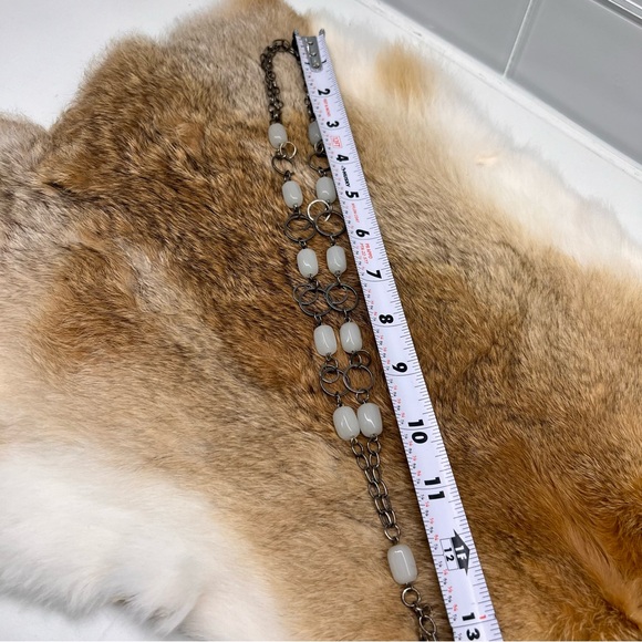 Handmade Chainmail Necklace w/ White Art Glass Beads Charm Pendant - Picture 11 of 12